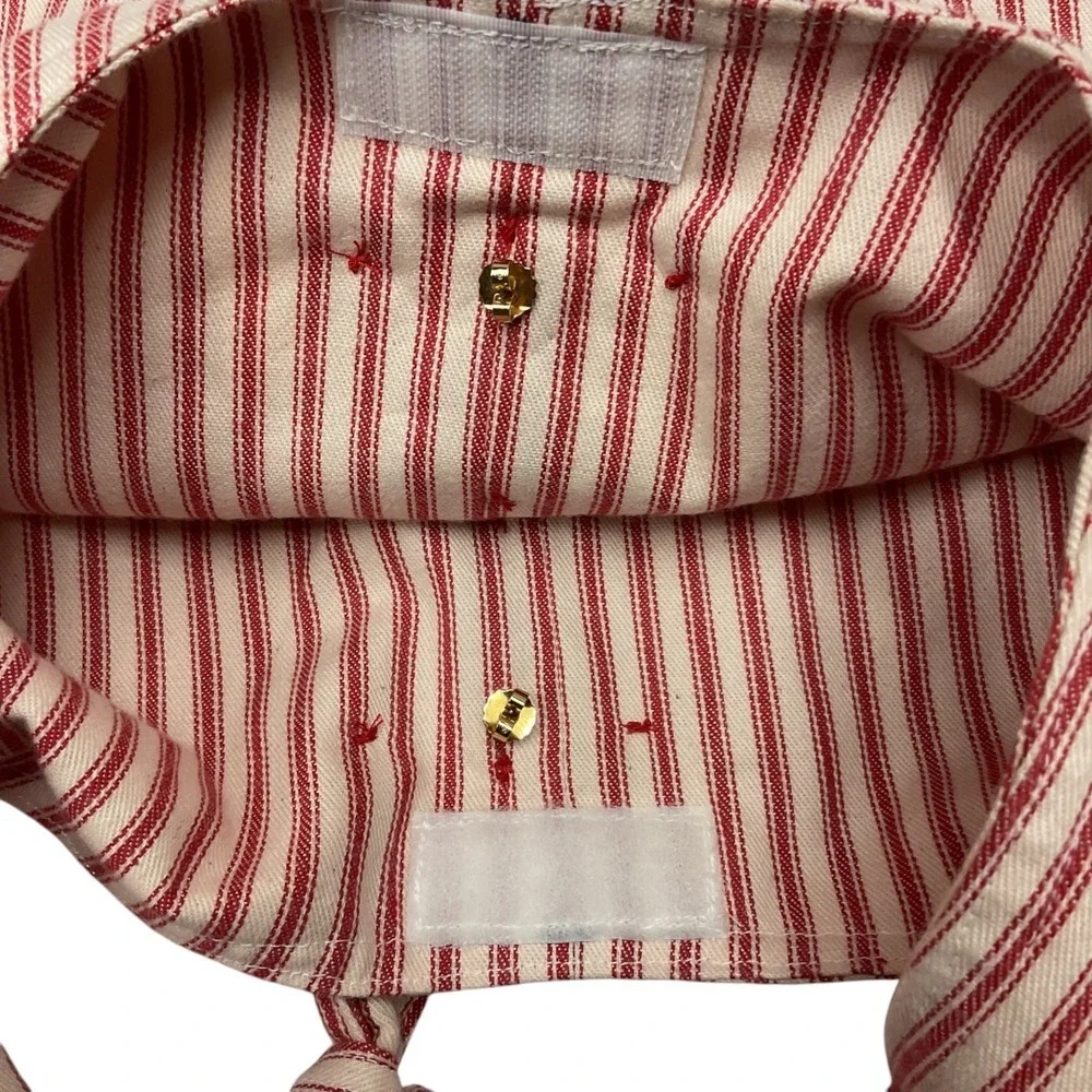 Striped Hobo Bag Red White Nautical‎ Anchor Stars Tie Strap Shoulder Bag